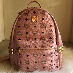 MCM Backpack - Studded - Power Pink - Size 27 cm / 10.5"
